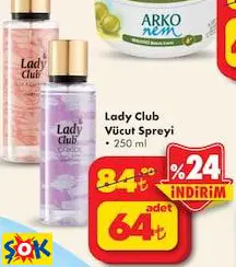 LADY CLUP VÜCUT SPREYİ 250 ML LADY CLUP VÜCUT SPREYİ 250 ML